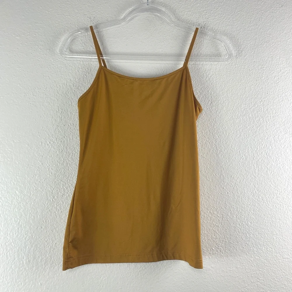 Anne Fontaine Cintia H19 Camisole Tank Top Sz 40 Ochre Yellow Minimalist Luxury